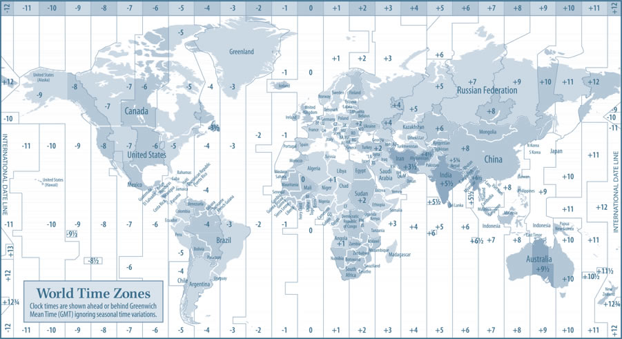 International Time Zone Map