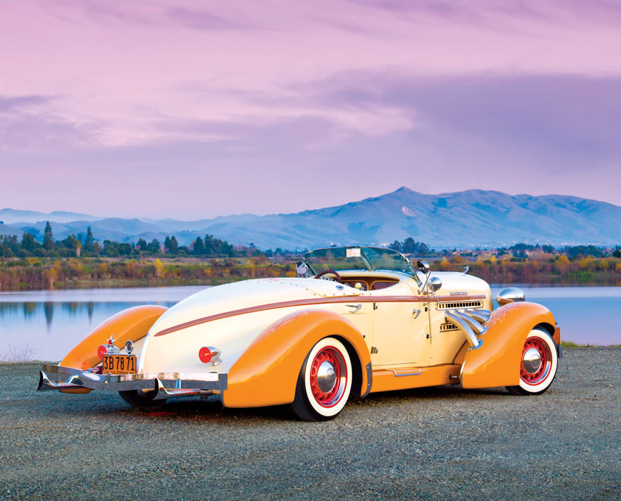 1936 Auburn 852 SC Boattail Speedster Rear View