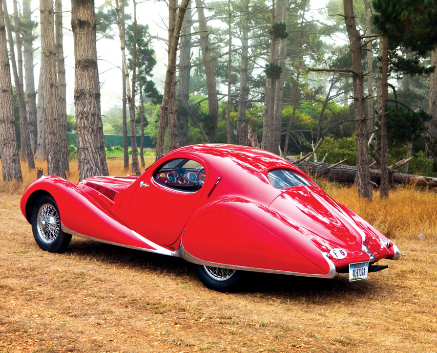 1938 Talbot-Lago T150C SS Teardrop Coupe Rear View